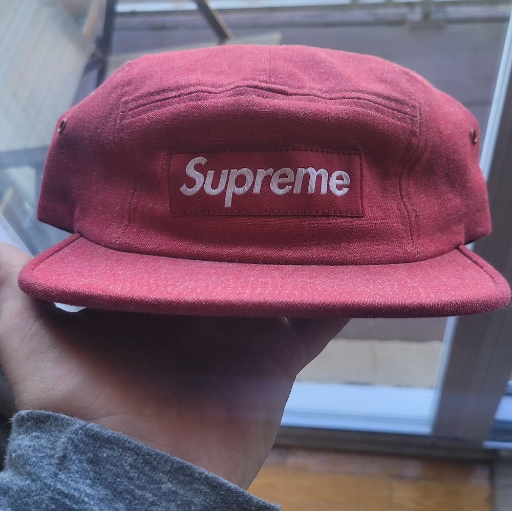 Supreme 5 panel leather and gold clasp